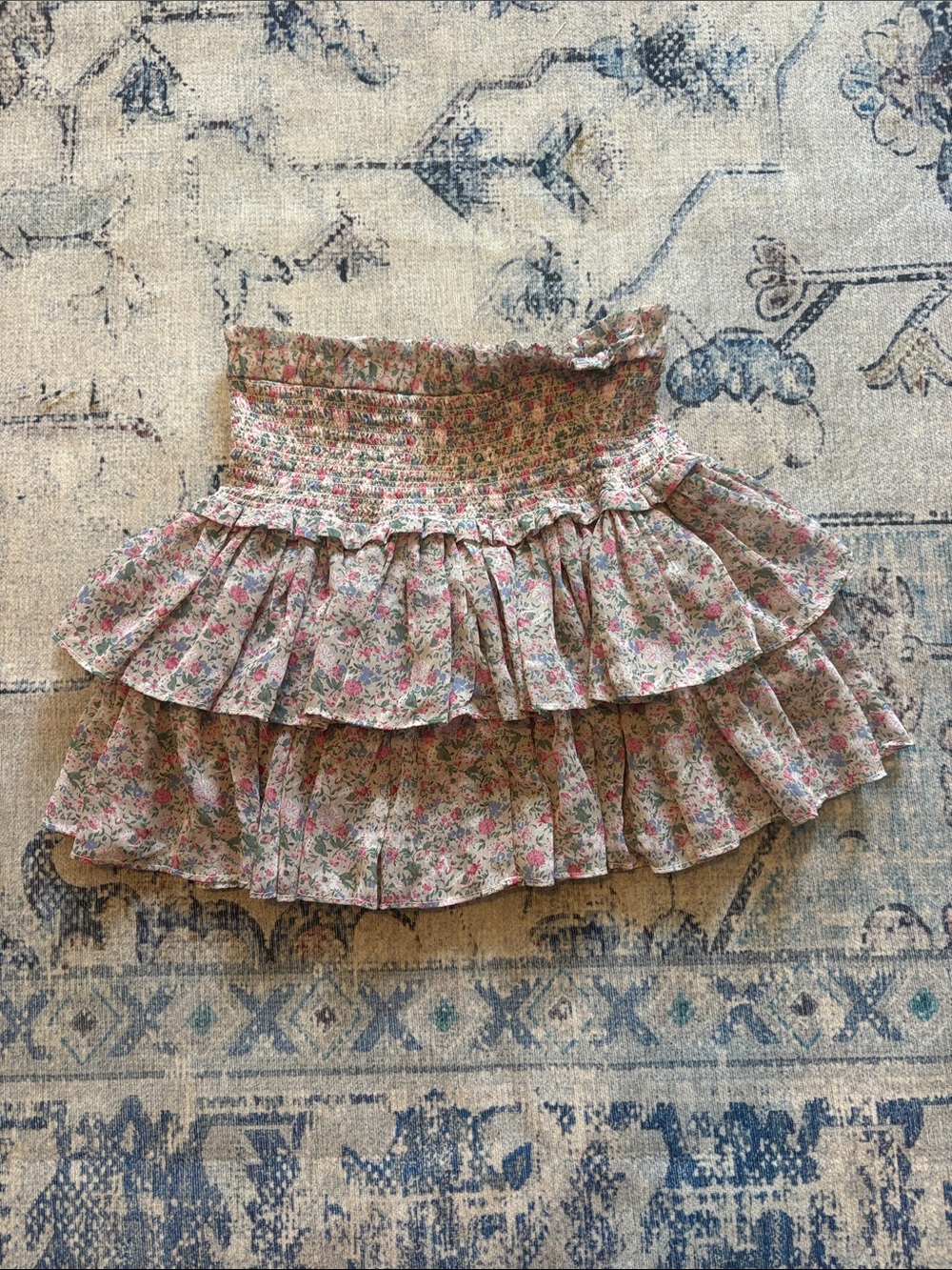 Floral Ruffled Tiered Mini Skirt